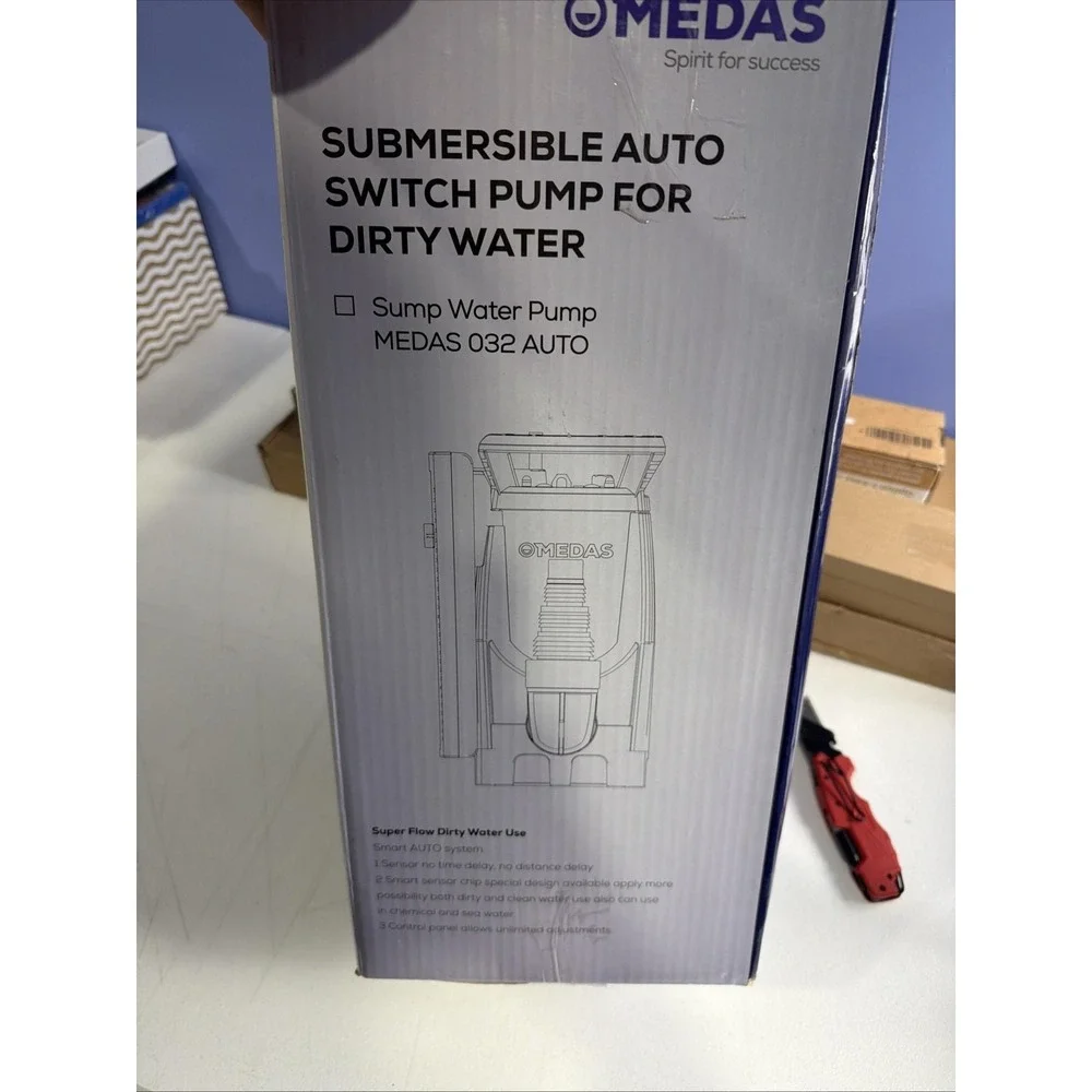 MEDAS 031 Auto Submersible Sump Utility Pump 1HP‎ 3600GPH Clean Water Blue